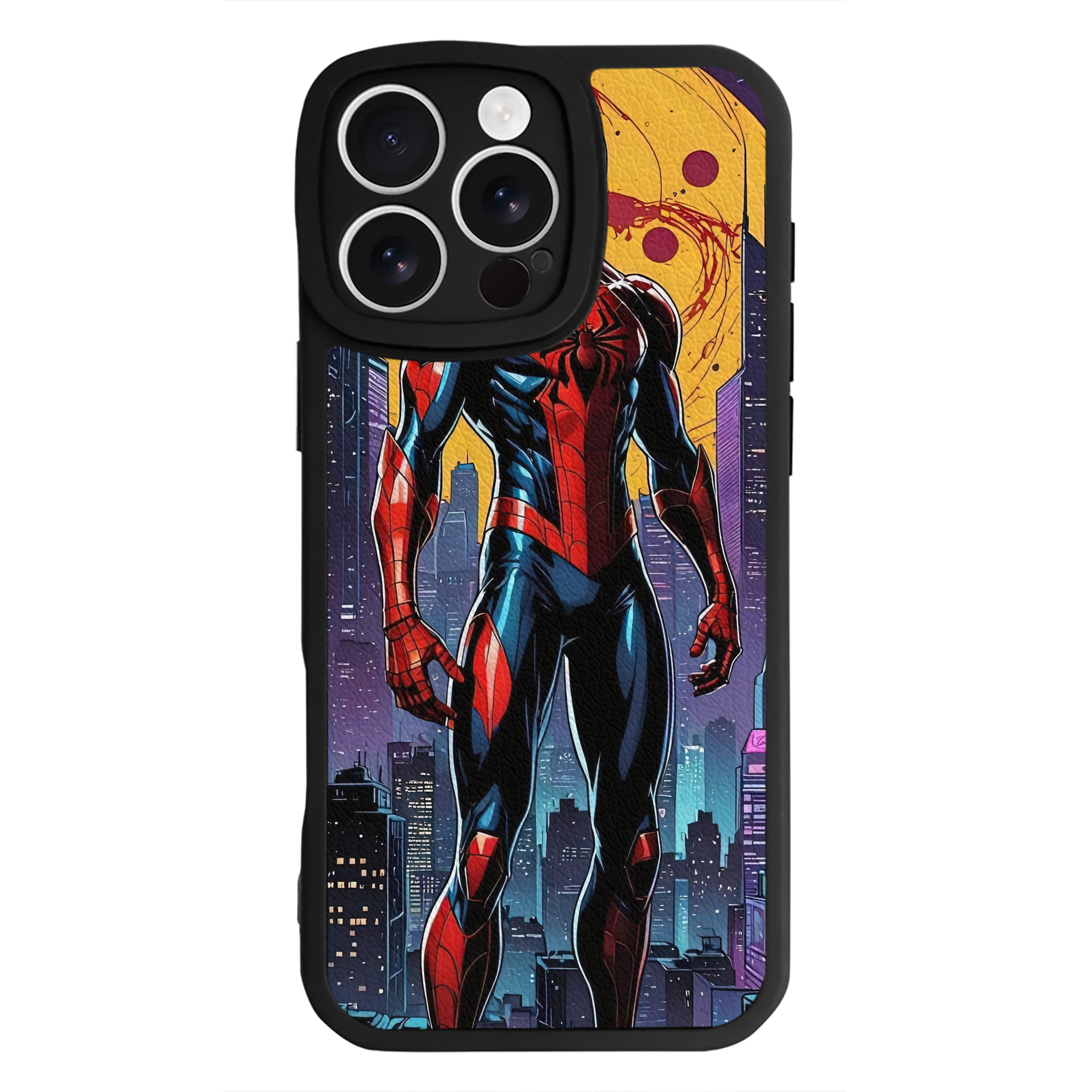 Spider Man スパイダーマン 【iPhone 16シリーズ対応】シリコンスマホケース（レザー調） 材質：シリコン